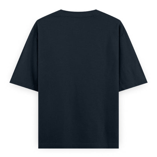 Gym Is My Love Fitness Graphic Unisex T-Shirt – Oversized 100% Cotton Workout Tee in Navy Blue