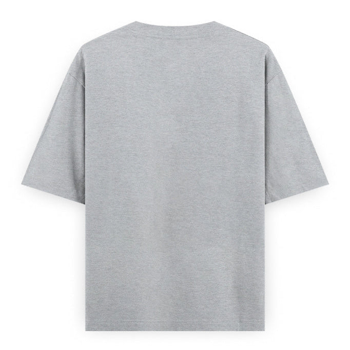 Gym Is My Tonic Fitness Graphic Unisex T-Shirt – Oversized 100% Cotton Tee Shirt in Grey Melange