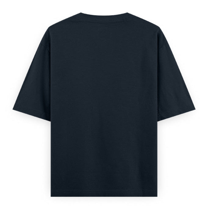 Gym Is My Tonic Fitness Graphic Unisex T-Shirt – Oversized 100% Cotton Tee Shirt in Navy Blue