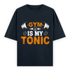 Gym Is My Tonic Fitness Graphic Unisex T-Shirt – Oversized 100% Cotton Tee Shirt in Navy Blue