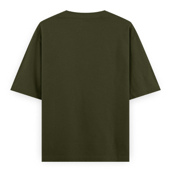 Gym Is My Tonic Fitness Graphic Unisex T-Shirt – Oversized 100% Cotton Tee Shirt in Olive Green