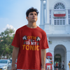 Gym Is My Tonic Fitness Graphic Unisex T-Shirt – Oversized 100% Cotton Tee Shirt in Red