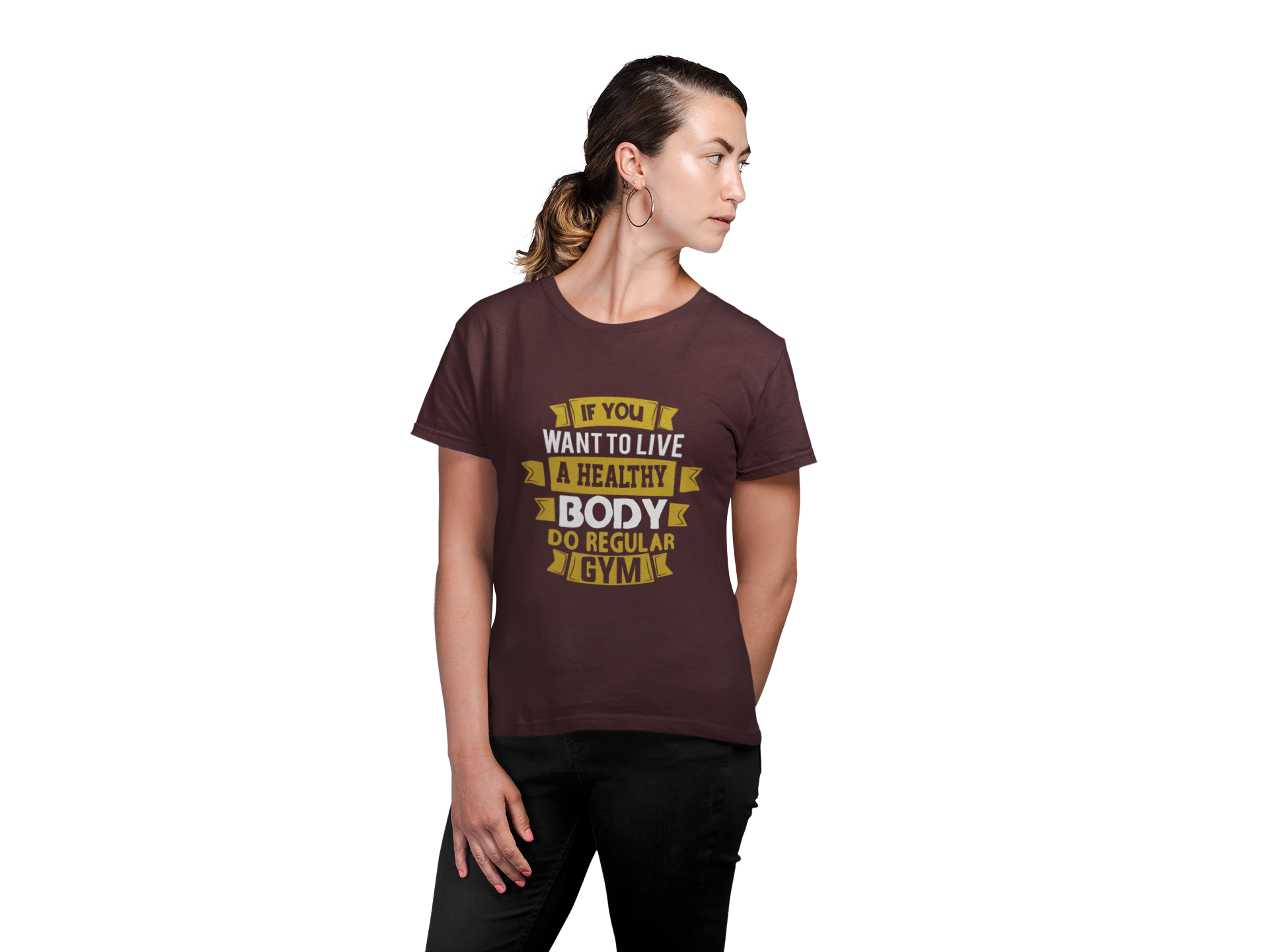 If You Want to Live a Healthy Body Do Regular Gym Graphic Unisex T-Shirt – Oversized 100% Cotton Fitness Workout Tee in Maroon