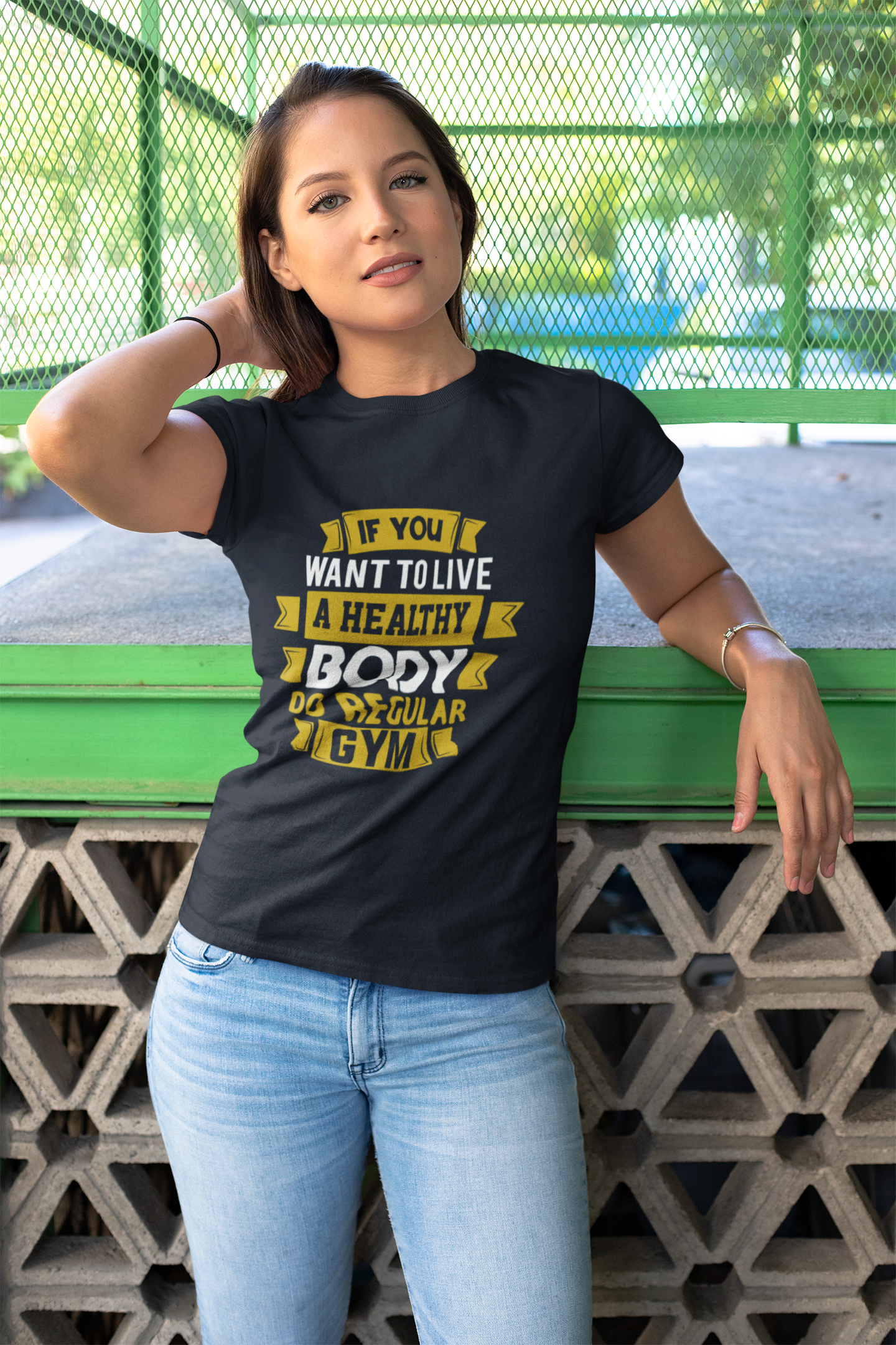 If You Want to Live a Healthy Body Do Regular Gym Graphic Unisex T-Shirt – Oversized 100% Cotton Fitness Workout Tee in Navy Blue