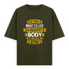 If You Want to Live a Healthy Body Do Regular Gym Graphic Unisex T-Shirt – Oversized 100% Cotton Fitness Workout Tee in Olive Green