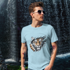 Kantara-Inspired Tiger Graphic Unisex Tee | Oversized 100% Cotton Classic T-Shirt Baby Blue