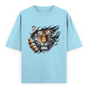 Kantara-Inspired Tiger Graphic Unisex Tee | Oversized 100% Cotton Classic T-Shirt Baby Blue