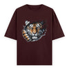 Kantara-Inspired Tiger Graphic Unisex Tee | Oversized 100% Cotton Classic T-Shirt Maroon