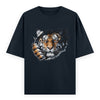 Kantara-Inspired Tiger Graphic Unisex Tee | Oversized 100% Cotton Classic T-Shirt Navy Blue