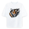 Kantara-Inspired Tiger Graphic Unisex Tee | Oversized 100% Cotton Classic T-Shirt White