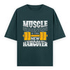 Muscle Soreness Is the New Hangover Fitness Graphic Unisex T-Shirt – Oversized 100% Cotton Workout Tee in Petrol Blue