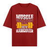Muscle Soreness Is the New Hangover Fitness Graphic Unisex T-Shirt – Oversized 100% Cotton Workout Tee in Red