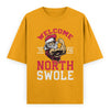 North Swole Santa Graphic Unisex T-Shirt – Oversized 100% Cotton Classic Tee in GoldenYellow