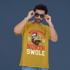 North Swole Santa Graphic Unisex T-Shirt – Oversized 100% Cotton Classic Tee in MustardYellow