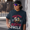 North Swole Santa Graphic Unisex T-Shirt – Oversized 100% Cotton Classic Tee in Navy Blue