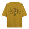 PowHERful Women’s Empowerment Graphic Unisex Tee | Oversized 100% Cotton Unisex T-Shirt in Mustard Yellow