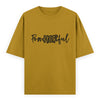 PowHERful Women’s Empowerment Graphic Unisex Tee | Oversized 100% Cotton Unisex T-Shirt in Mustard Yellow