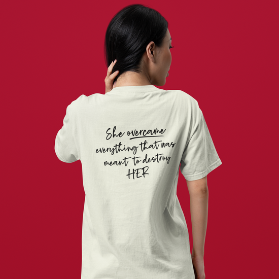 PowHERful Women’s Empowerment Graphic Unisex Tee | Oversized 100% Cotton Unisex T-Shirt in Off White