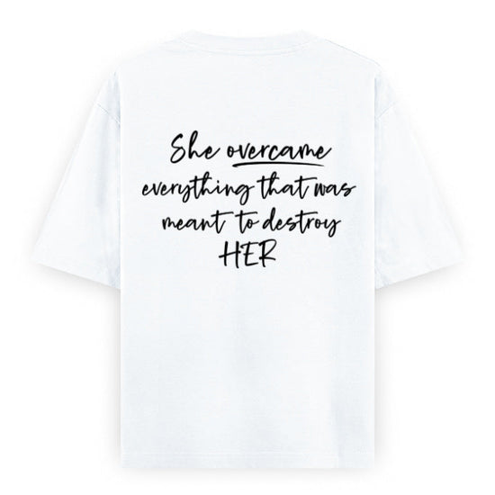 PowHERful Women’s Empowerment Graphic Unisex Tee | Oversized 100% Cotton Unisex T-Shirt in White