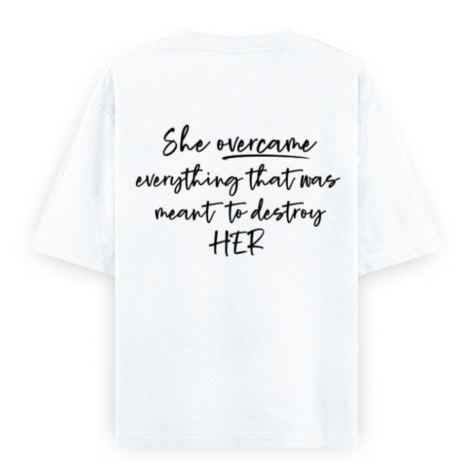 PowHERful Women’s Empowerment Graphic Unisex Tee | Oversized 100% Cotton Unisex T-Shirt in White