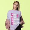 SWEAT She Will Endure All Things Graphic Unisex T-Shirt – Oversized 100% Cotton Classic Tee in Lavender