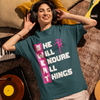 SWEAT She Will Endure All Things Graphic Unisex T-Shirt – Oversized 100% Cotton Classic Tee in Petrol Blue