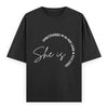 She Is Unbothered and Focused Graphic Unisex Tee | Oversized 100% Cotton Classic T-Shirt in Black