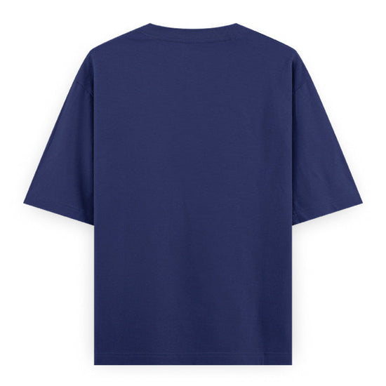 She Is Unbothered and Focused Graphic Unisex Tee | Oversized 100% Cotton Classic T-Shirt in Royal Blue