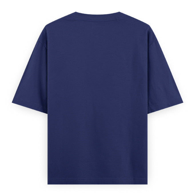 She Is Unbothered and Focused Graphic Unisex Tee | Oversized 100% Cotton Classic T-Shirt in Royal Blue