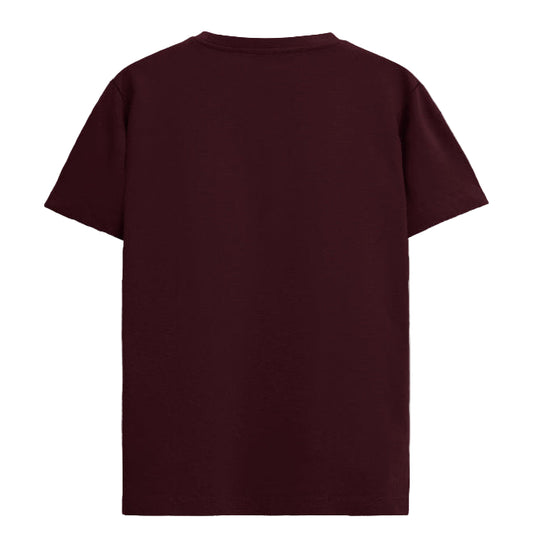 WHY ME Graphic Unisex T-Shirt – Oversized 100% Cotton Classic Tee in Maroon