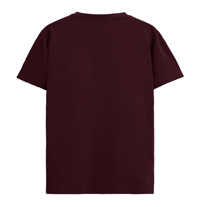 WHY ME Graphic Unisex T-Shirt – Oversized 100% Cotton Classic Tee in Maroon