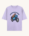 American Rider" graphic on lavender oversized unisex t-shirt – Thodacrazyclub