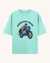 "American Rider" graphic on mint oversized unisex t-shirt – Thodacrazyclub