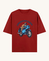 American Rider" graphic on red oversized unisex t-shirt – Thodacrazyclub