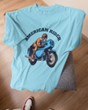 American Rider" graphic on sky blue oversized unisex t-shirt – Thodacrazyclub