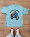 American Rider" graphic on sky blue oversized unisex t-shirt – Thodacrazyclub