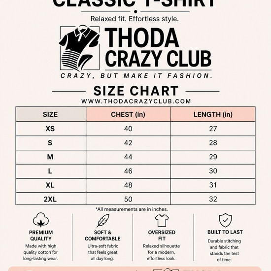 Unisex Oversized Classic T-Shirt Thodacrazyclub