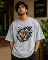 Tiger Claw 3D Graphic Unisex Oversized Cotton T Shirt Thodacrazyclub