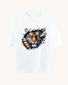 Tiger Claw 3D Graphic Unisex Oversized Cotton T Shirt Thodacrazyclub