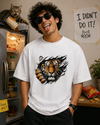 Tiger Claw 3D Graphic Unisex Oversized Cotton T Shirt Thodacrazyclub